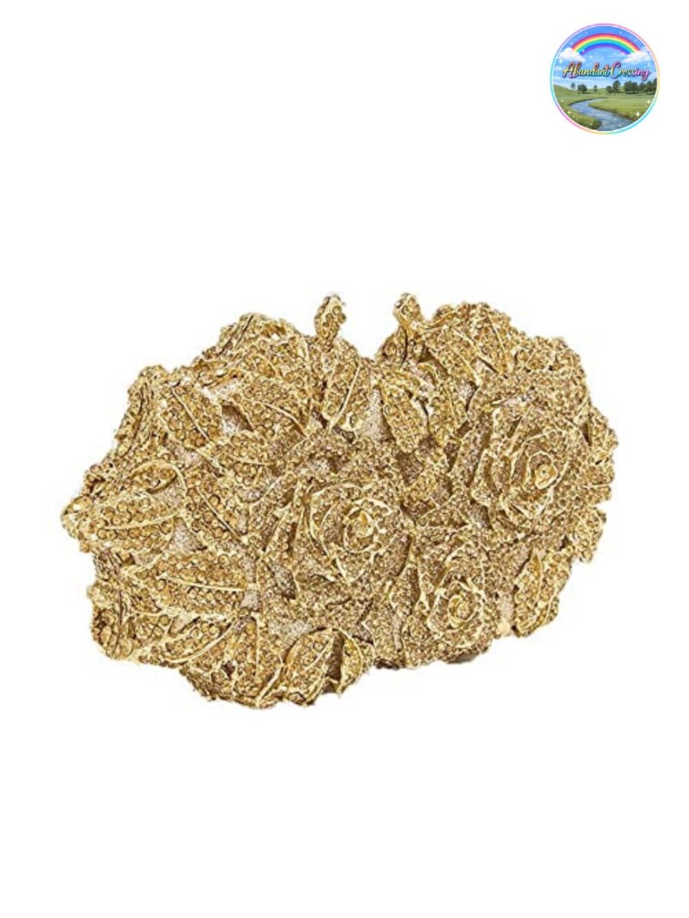 Embellished Floral Evening Clutch with Chain Straps Handbag Formal Party - Picture 3 of 6